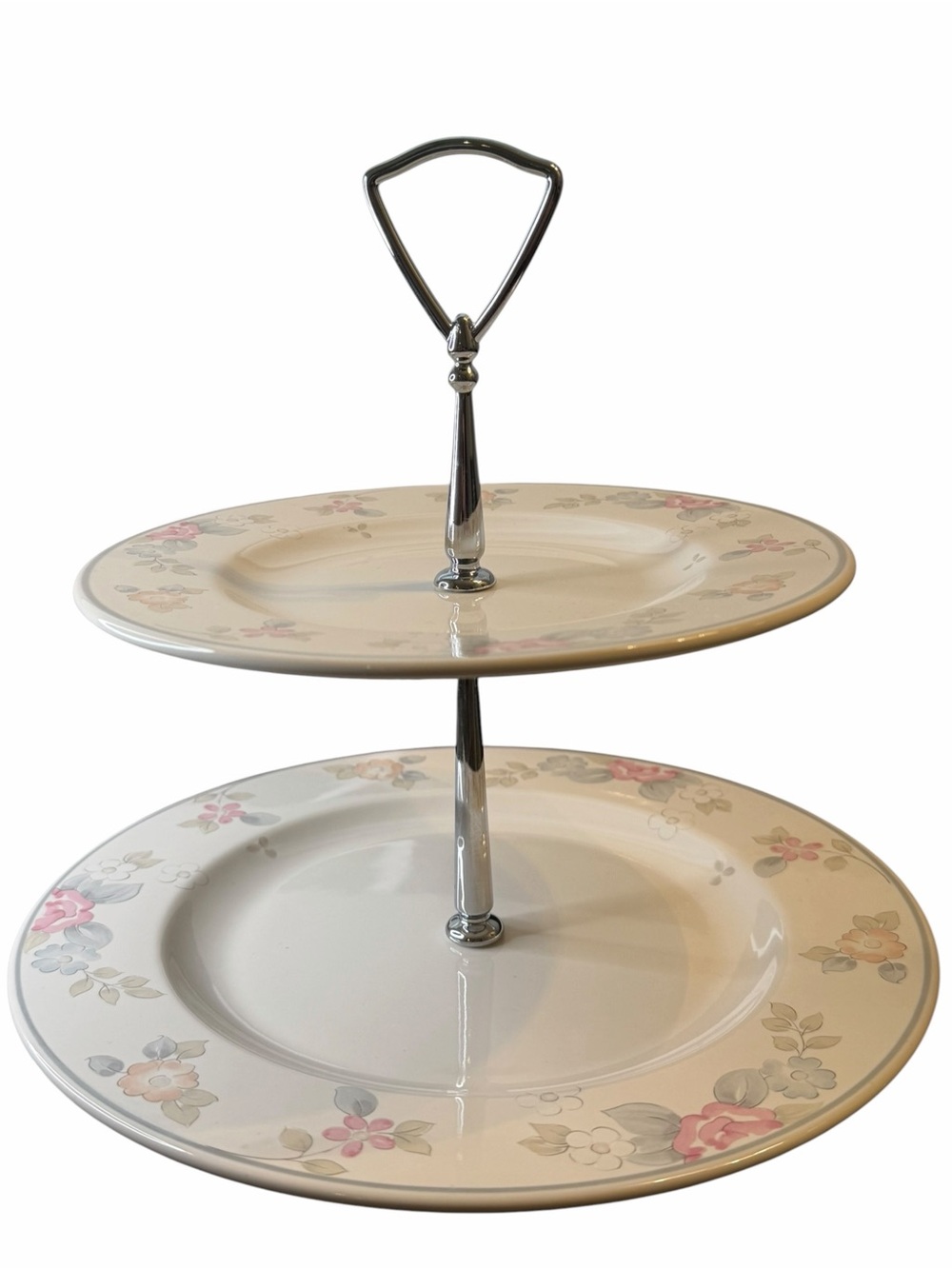 Pfaltzgraff Wyndham 2001 Collectors Edition 2 Tier Serving Tray Floral USA